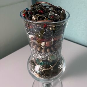 Mystery Jewelry Vase mixed wearable jewelry lot 1lb 5oz vintage to now jewelry